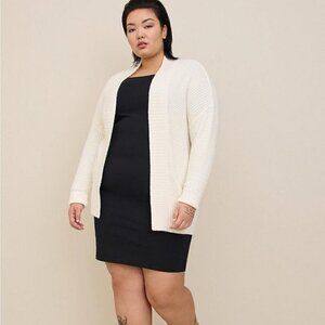 Torrid - Waffle Cardigan Sweater in Ivory​​​​​​​​​​